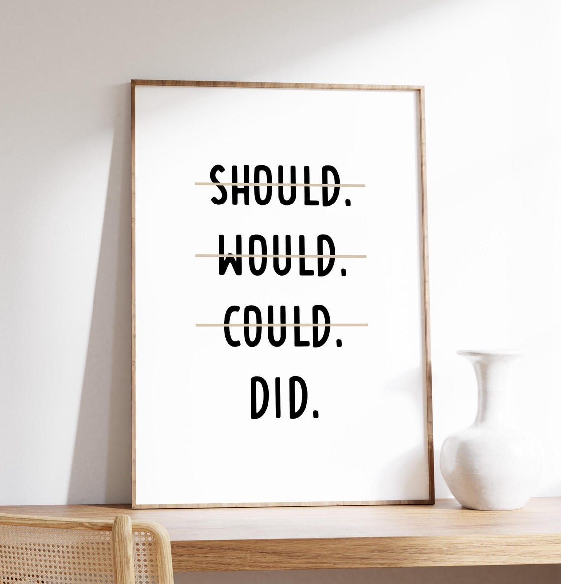 Should Would Could Did Strikeout Growth Mindset Quote Poster