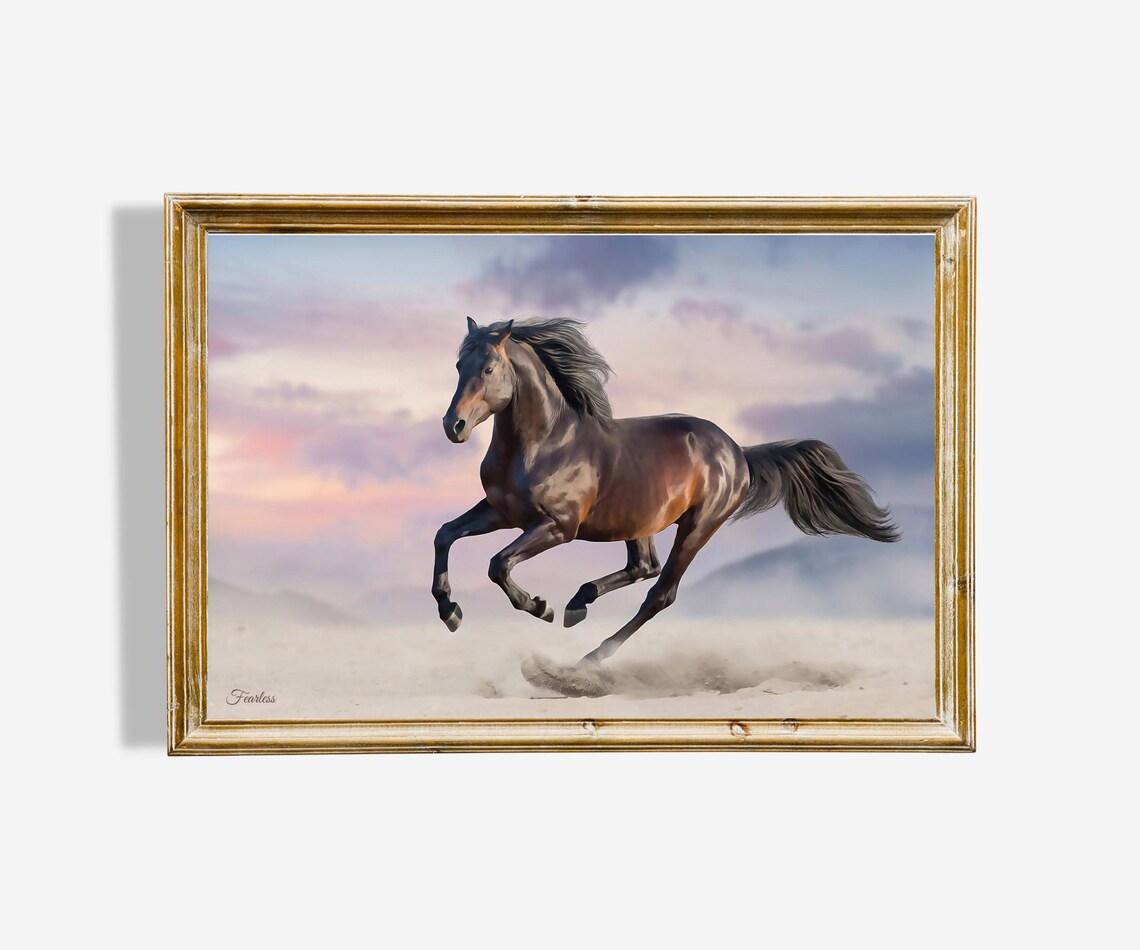 Fearless Horse Oil Painting Art Print
