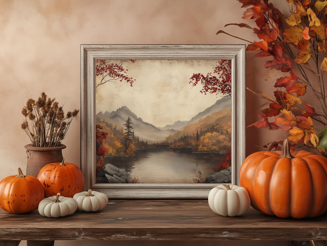 Vintage Autumn Landscape, Rustic Country Art Print - Image 4