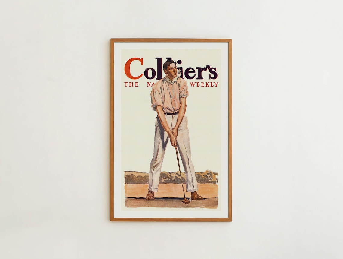 Retro Golf Print, Vintage Golfing Wall Art
