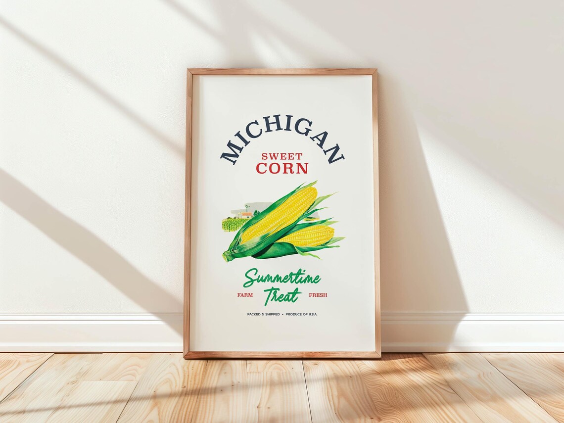 Farmhouse Corn Retro Kitchen Art Print