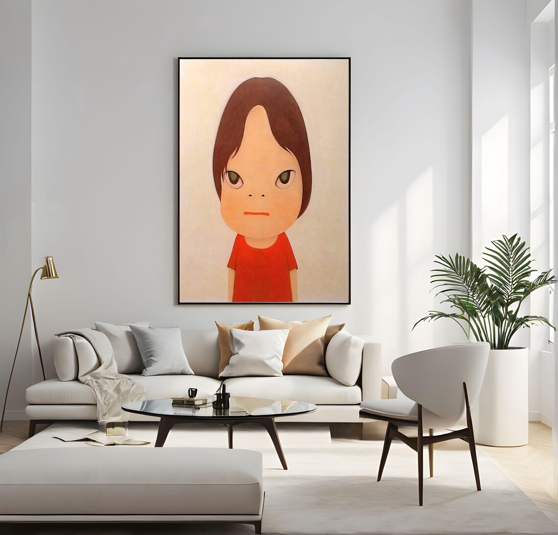 Yoshitomo Nara Tamago Big Eyed Girl Red Shirt Japanese Art Poster - Image 2