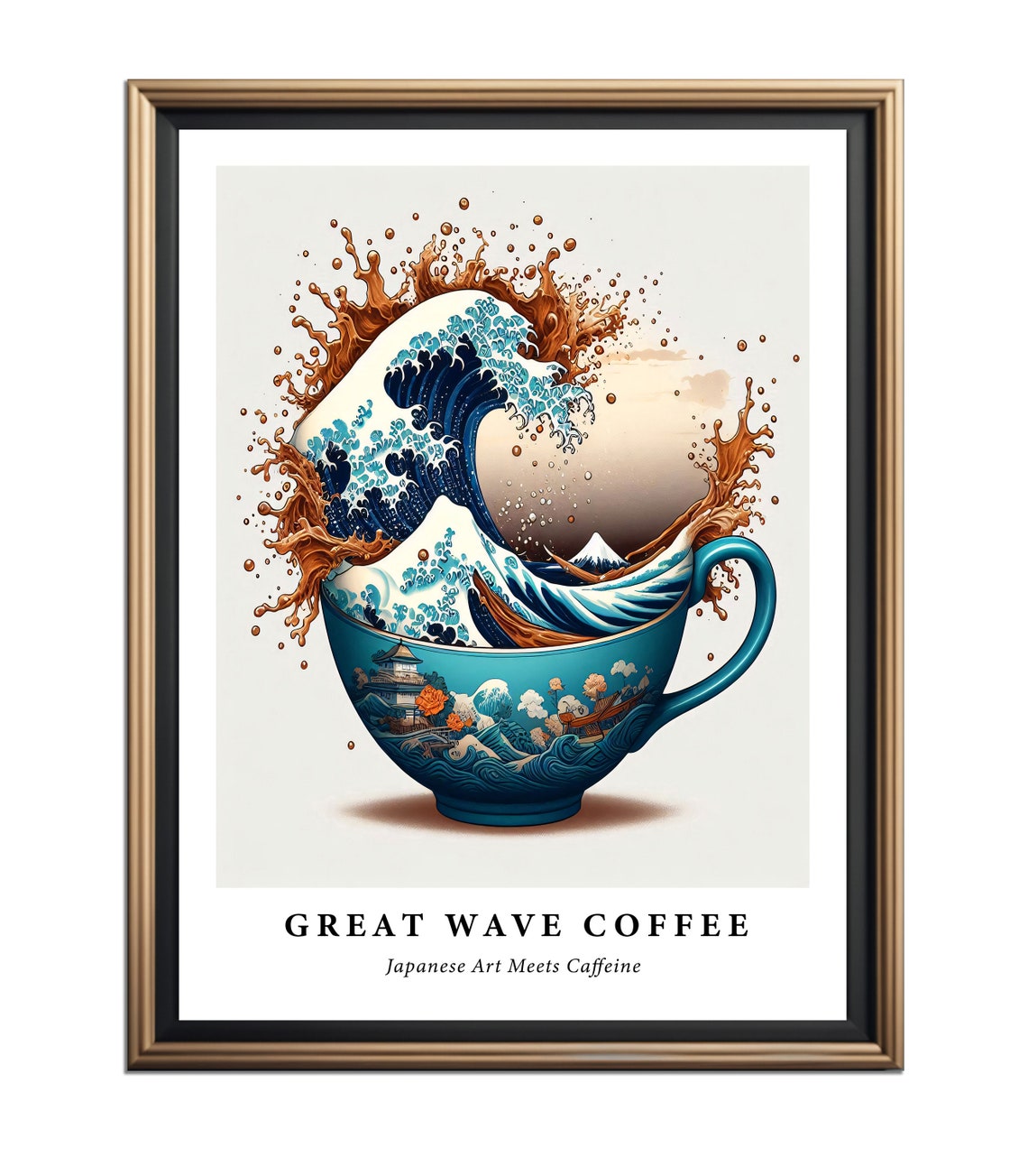 Hokusai Great Wave Coffee Cup Splash Caffeine Lover Wall Art - Image 4