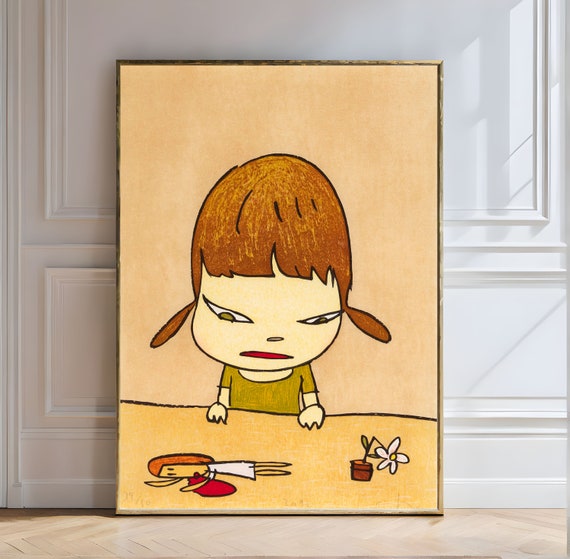 Yoshitomo Nara Broken Treasures Yoshitomo Nara Childhood Reflection Broken Doll Flower Melancholic Minimalistic Bold Expressive