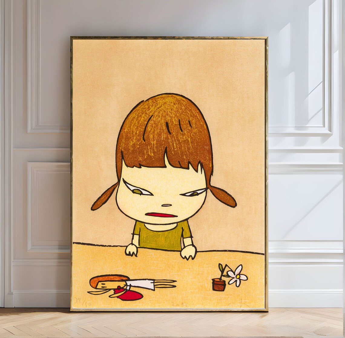 Yoshitomo Nara Broken Treasures Pigtail Girl With Scissors Poster