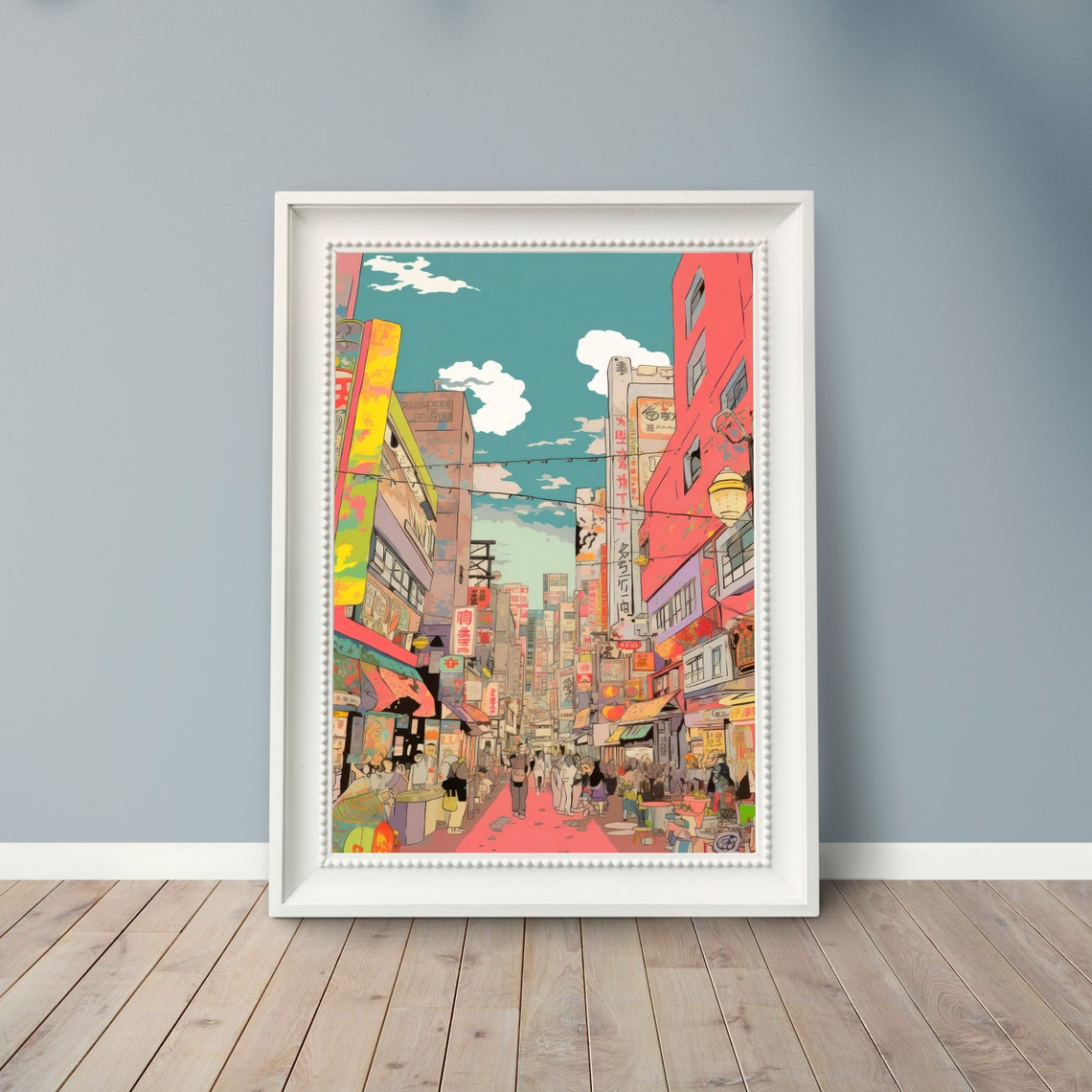 Japan Cityscape Anime Style Street Art Anime Cityscape Urban Street Art Colorful Buildings Vibrant City Anime Illustration