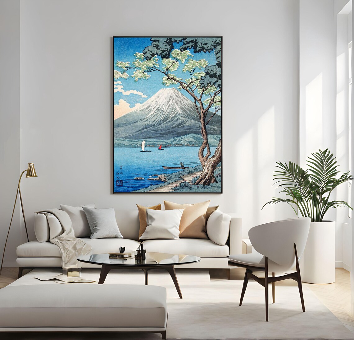 Hiroaki Takahashi Mount Fuji Lake Yamanaka Japanese Woodblock Poster - Image 5