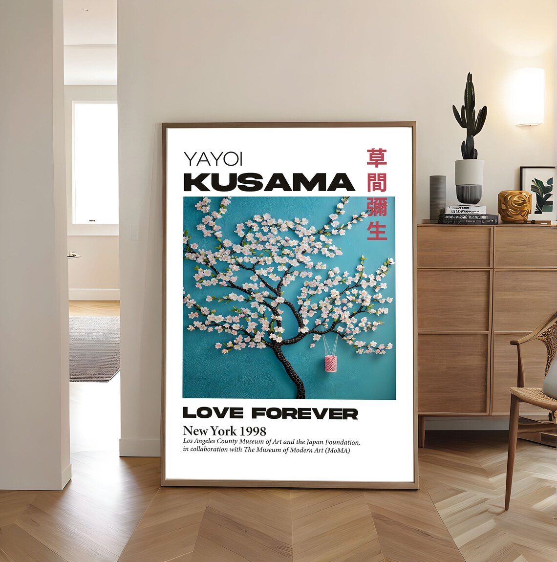 Yayoi Kusama Love Forever 1998 Sakura Blossom Exhibition Poster - Image 2