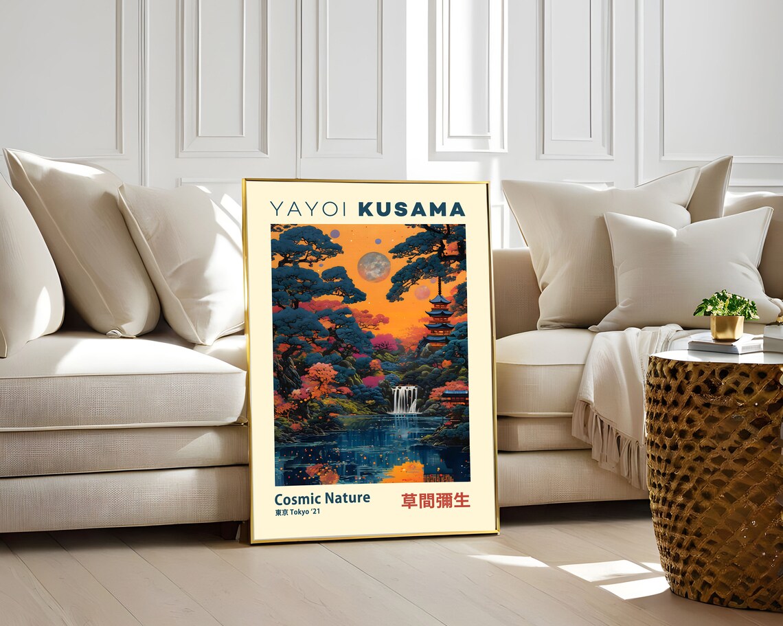 Yayoi Kusama Cosmic Nature Pagoda Waterfall Tokyo 2021 Poster - Image 2