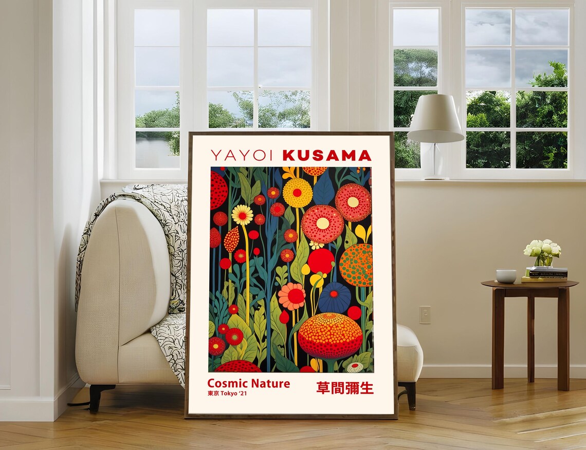 Yayoi Kusama Cosmic Nature Tokyo 2021 Floral Garden Art Poster - Image 3