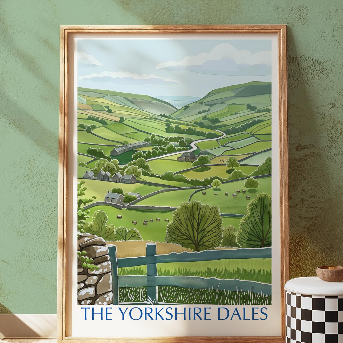 Yorkshire Dales Travel Poster, British Countryside