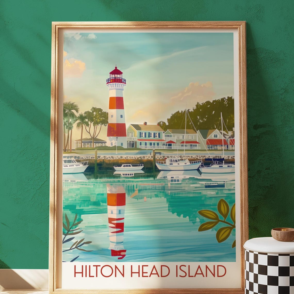 Hilton Head Island South Carolina Lighthouse Harbor Travel Poster