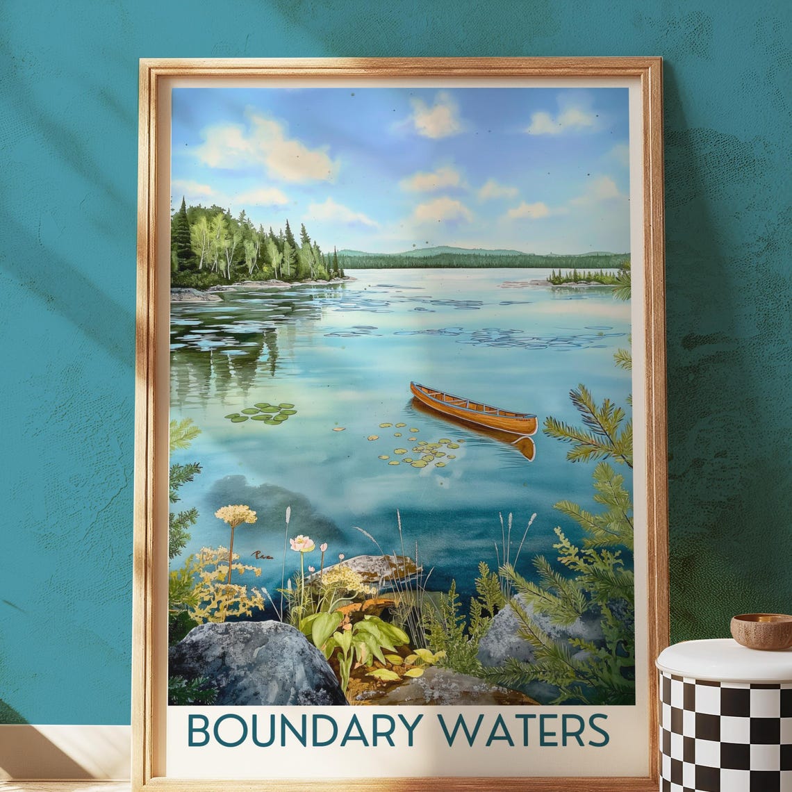 Boundary Waters Canoe Print Minnesota Lake Landscape Art