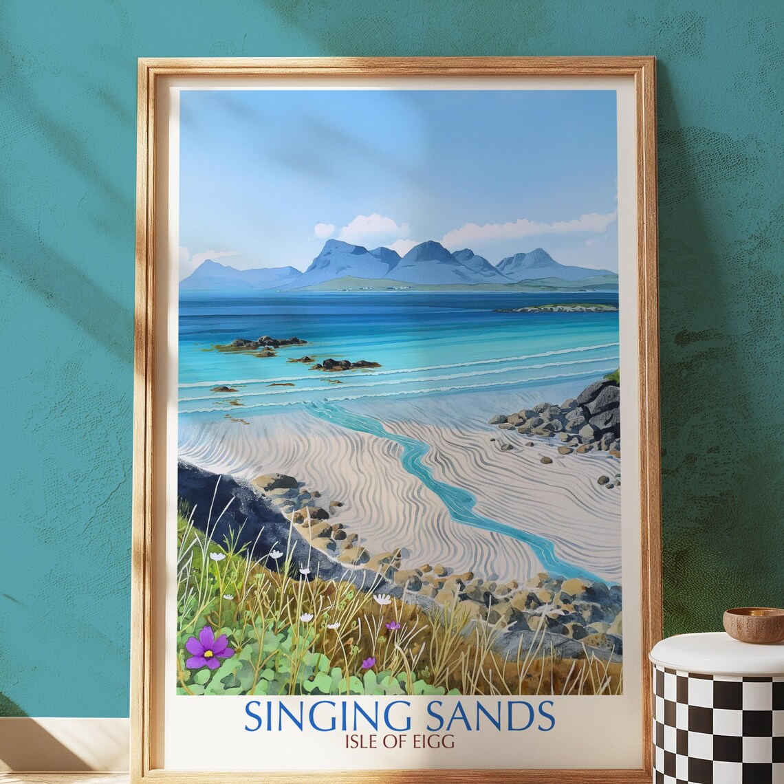 Singing Sands Isle Of Eigg Turquoise Beach Coastal Travel Poster