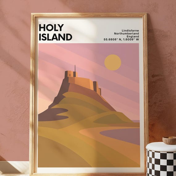 Lindisfarne Castle Print Northumberland Coastal Sunset Art