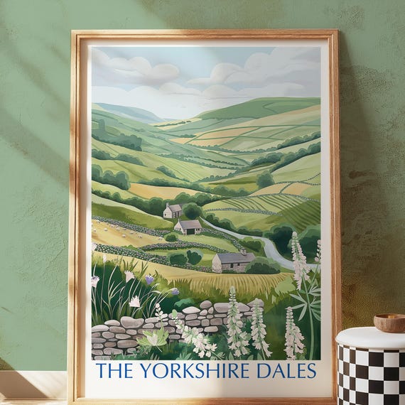 Yorkshire Dales Art Print, English Countryside Landscape