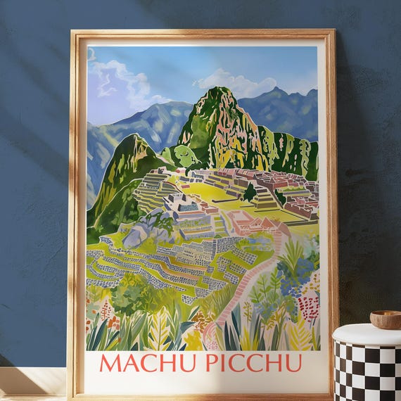 Machu Picchu Poster Print Inca Trail Peru Travel Art