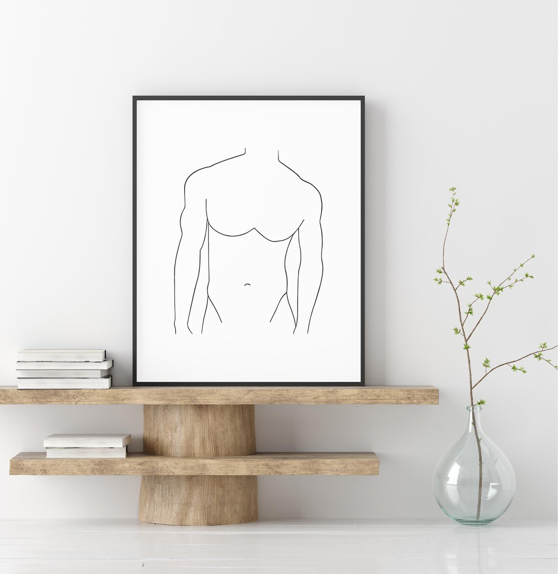 Nude Male Body Line Art Minimalist Masculine Figure Modern Poster - Image 2