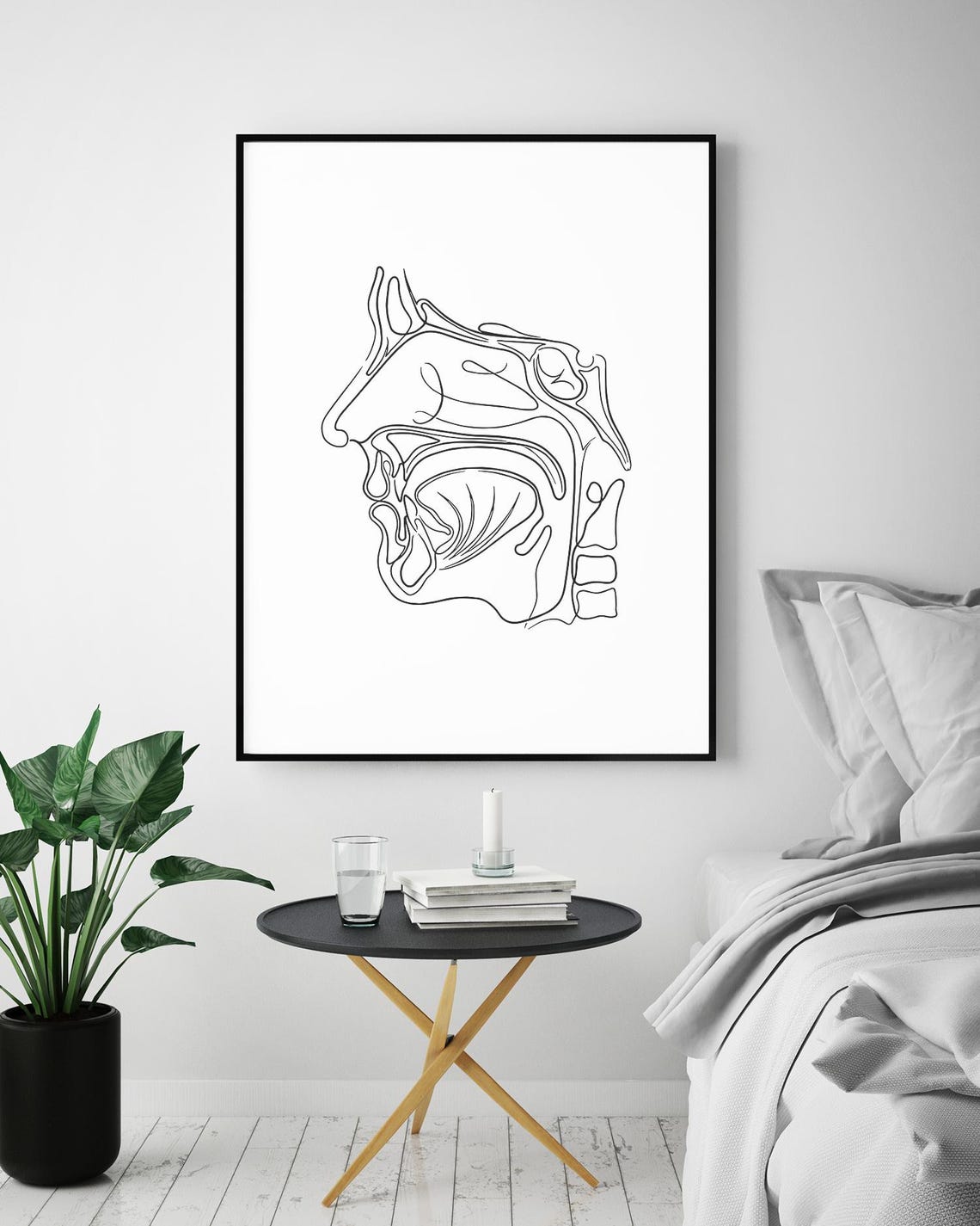Nose Anatomy Line Art Medical Head Cross Section Drawing Poster - Image 5