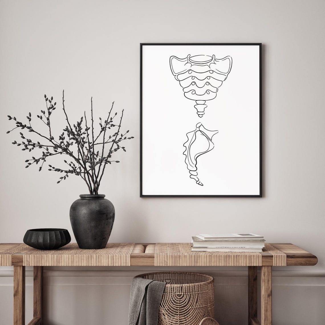 Sacrum Coccyx Anatomy Line Art Medical Spine Illustration Poster - Image 4
