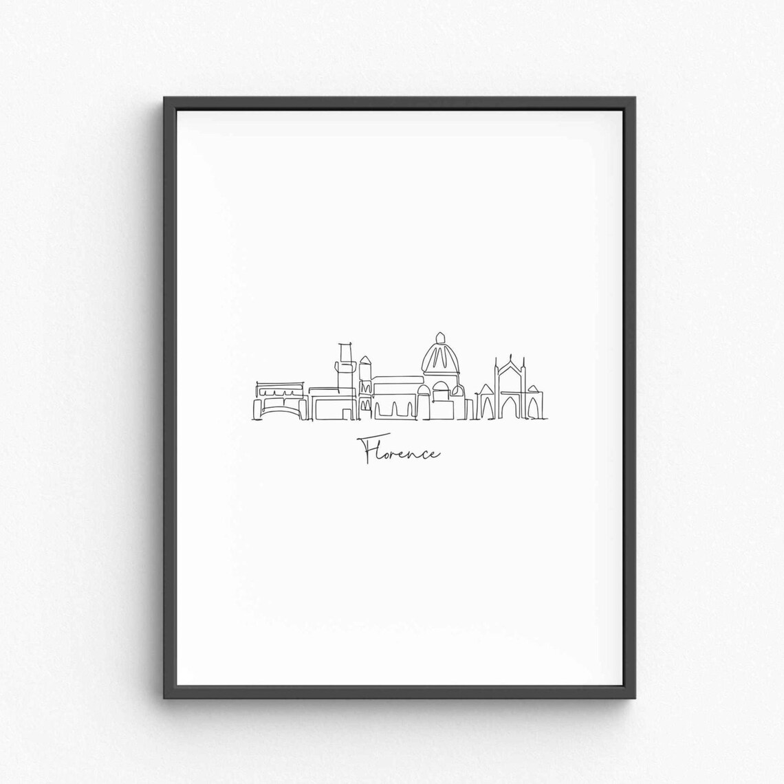 Florence Skyline Line Art Minimalist Italy Travel City Poster