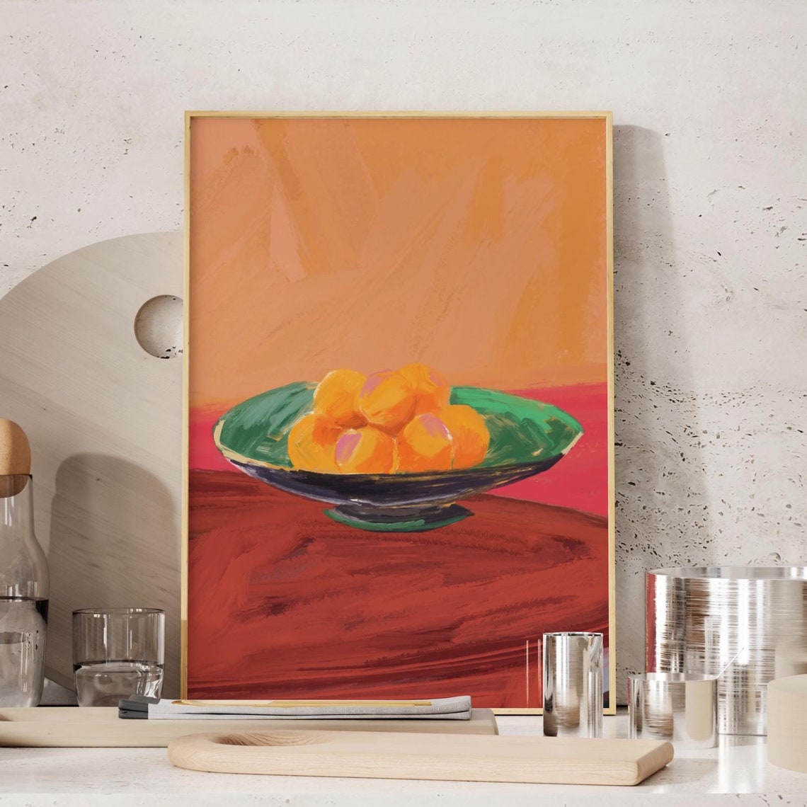 Kitchen Decor Poster Cute Cooking Art Wall Print Minimalist Dopamine Green