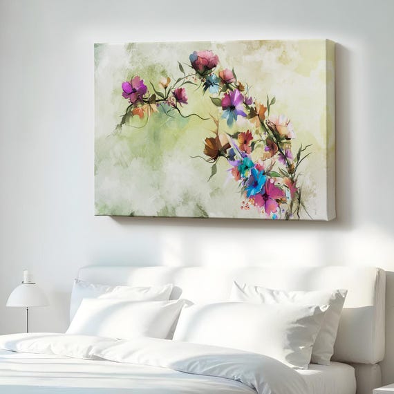 Abstract Spring Flowers Wall Art Flower Modern Decor Canvas Housewarming Gifts Print