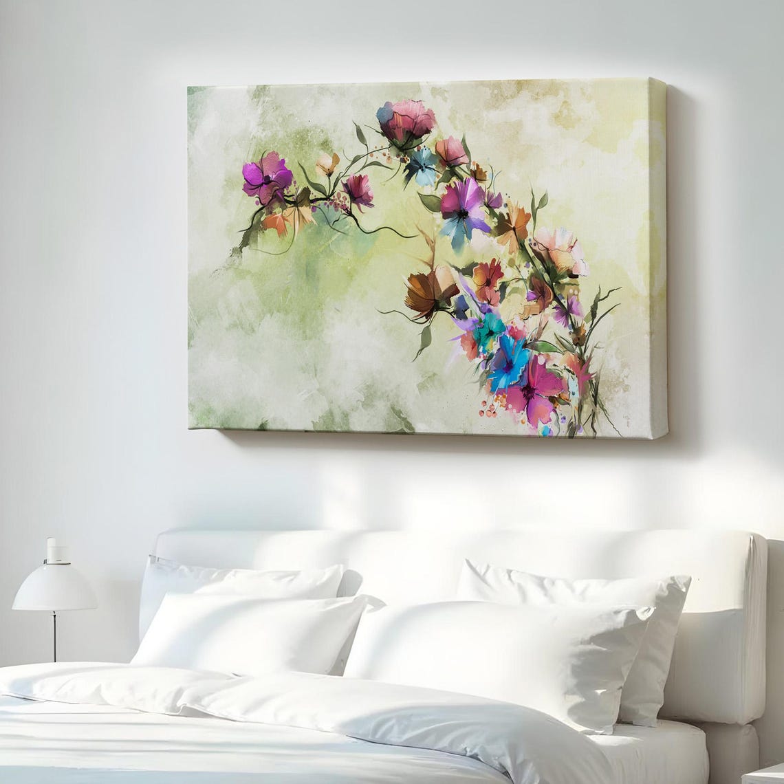 Abstract Spring Flowers Wall Art Flower Modern Decor Canvas Housewarming Gifts Print