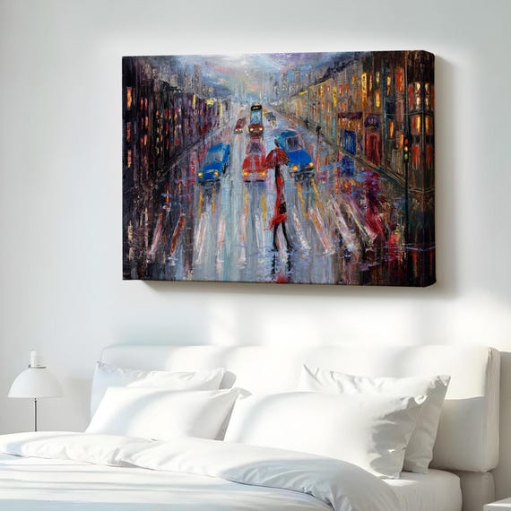 Oil Painting Style Modern Canvas Wall Art Framed Abstract Decor Print Large