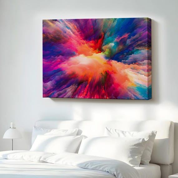 Creative Colors Oil Painting Look Decorative Canvas Wall Art Housewarming Gifts Abstract Large