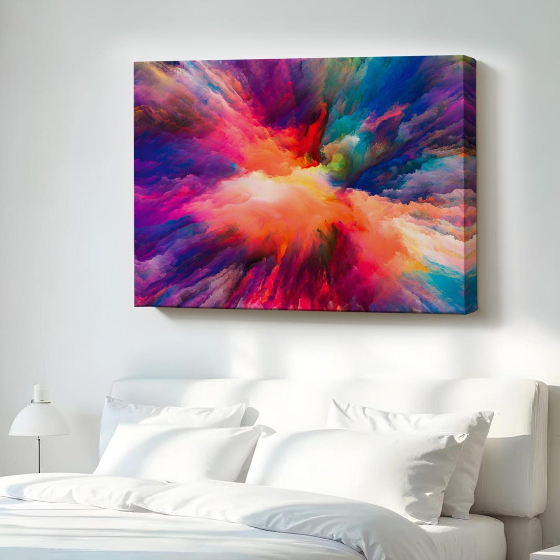 Dynamic Colorful Abstract Burst Vibrant Cloud Explosion Art Poster