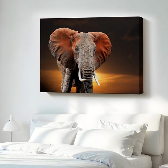 Elephant Decorative Canvas Painting Animal Modern Wall Art Housewarming Gifts Decor