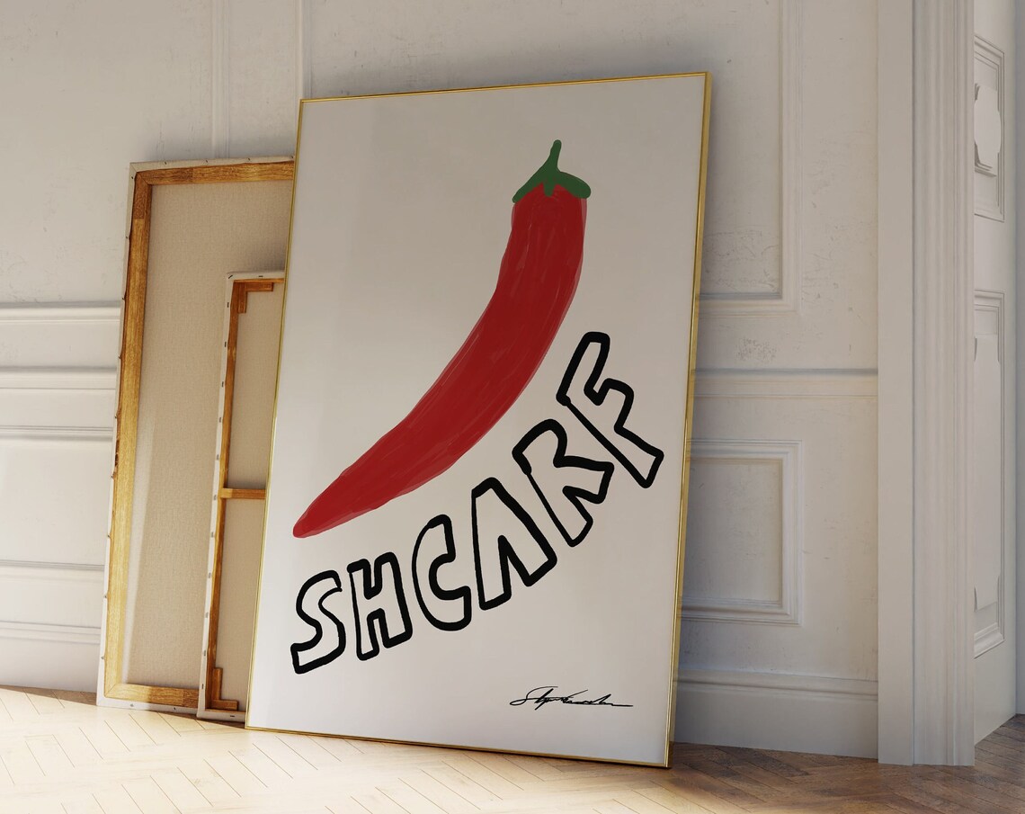Scharf Vintage Red Pepper Retro Art Print