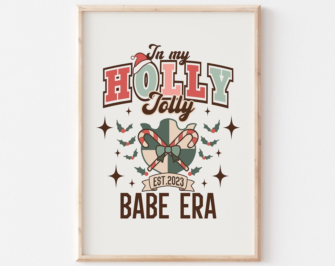 In My Holly Jolly Babe Era Varsity Candy Cane Holiday Poster