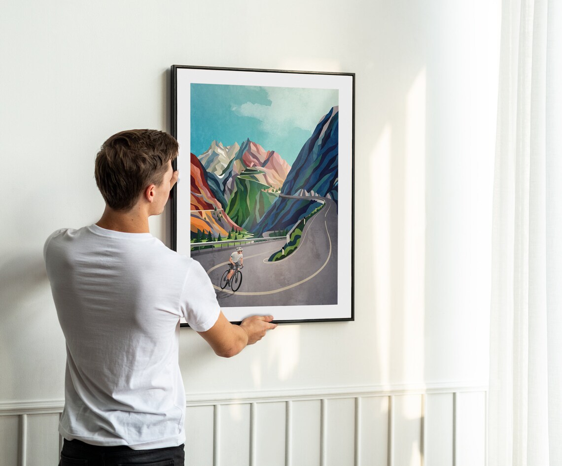 Cycling Art Print, The Moment Before The Ascent - Image 4