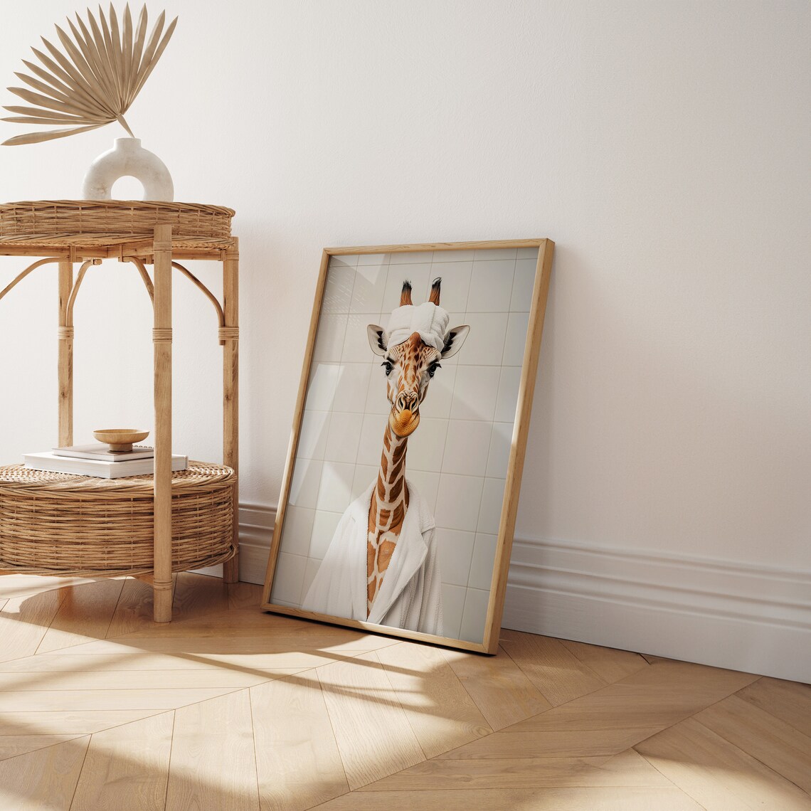 Funny Giraffe Bathroom Decor, Humorous Poster - Image 6