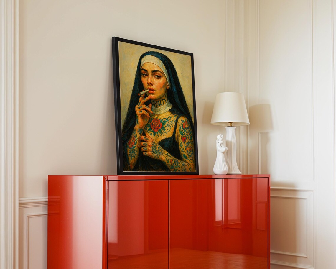 Tattooed Nun Classic Travel Poster - Image 6