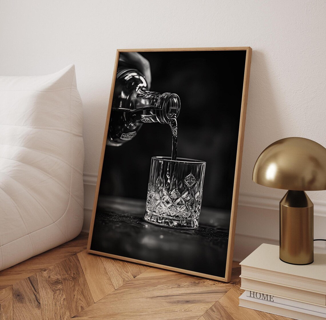 Whiskey Pour Art Print, Vintage Bar Decor