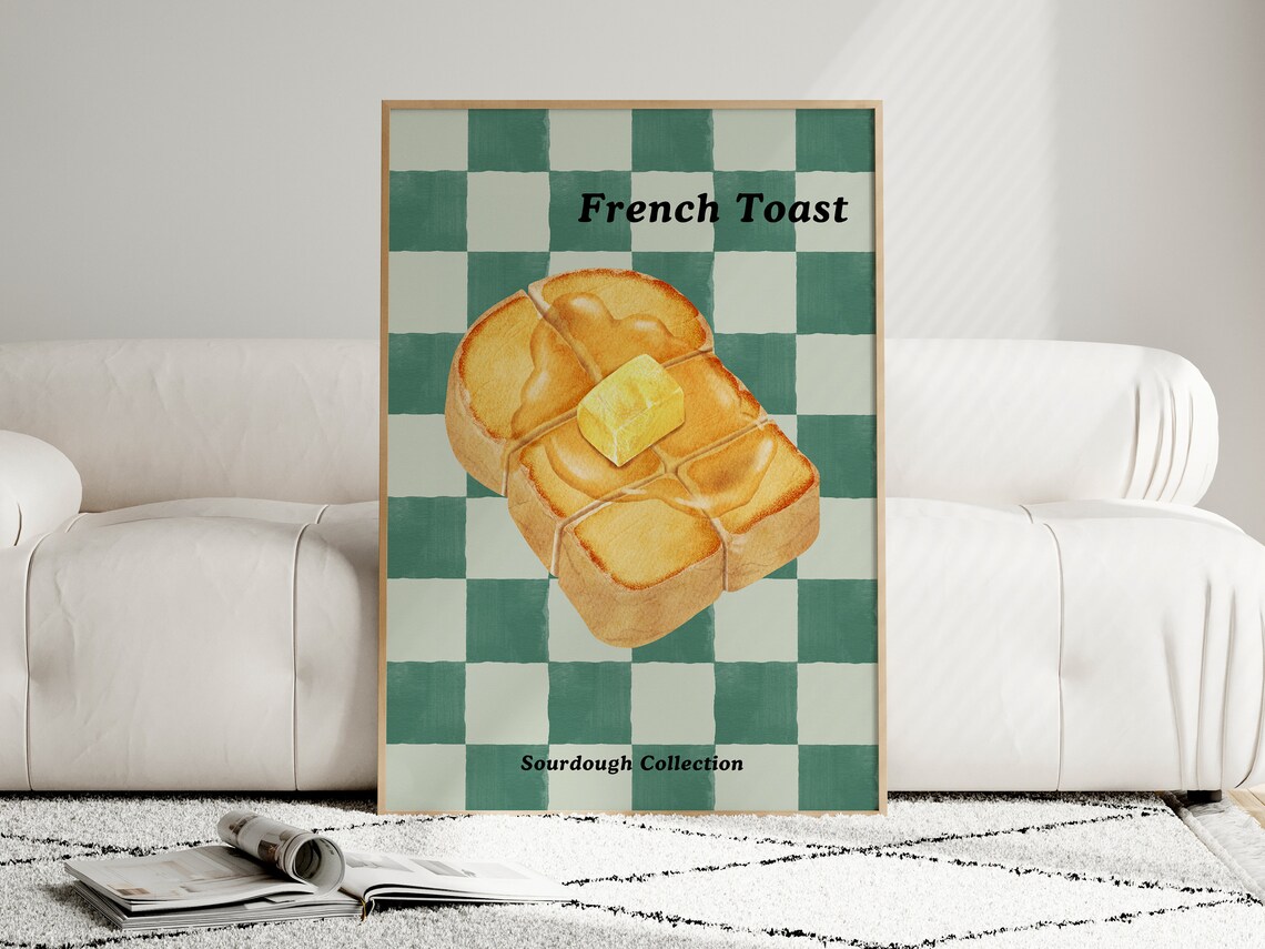Toast Breakfast Poster Print, Minimalist Kitchen Art - Image 4