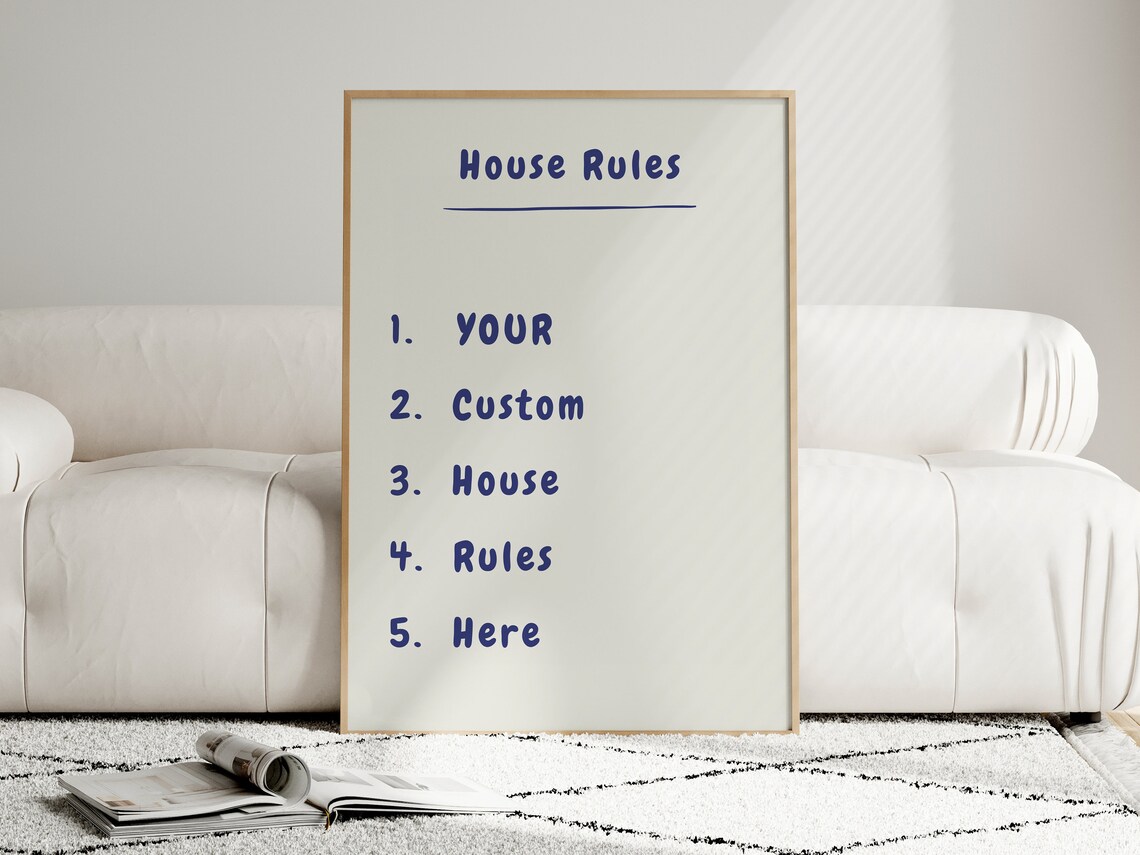 Custom Home Rules Poster, Handwritten House Rules - Image 4