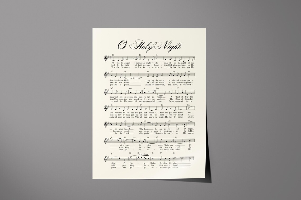 O Holy Night Vintage Christmas Carol Poster - Image 5