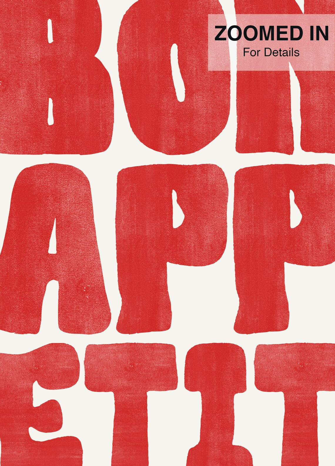 Bon Appetit, Mid-Century Typography Kitchen Art - Image 5