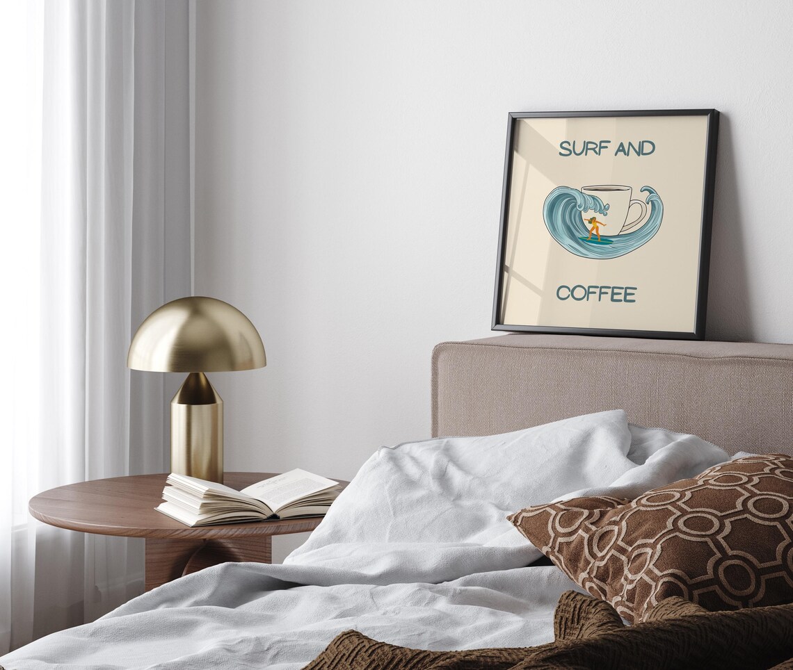 Coffee Poster Print, Surf And Americano Coffee - Image 2