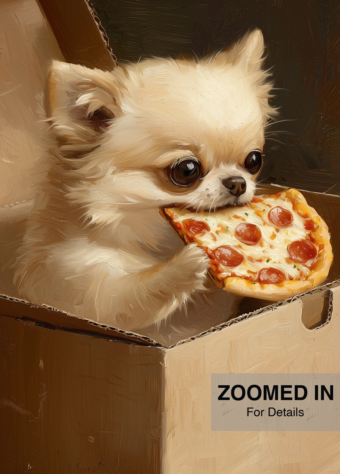 Cute Dog Eating Pizza, Funny Kitchen Art Print - Image 5