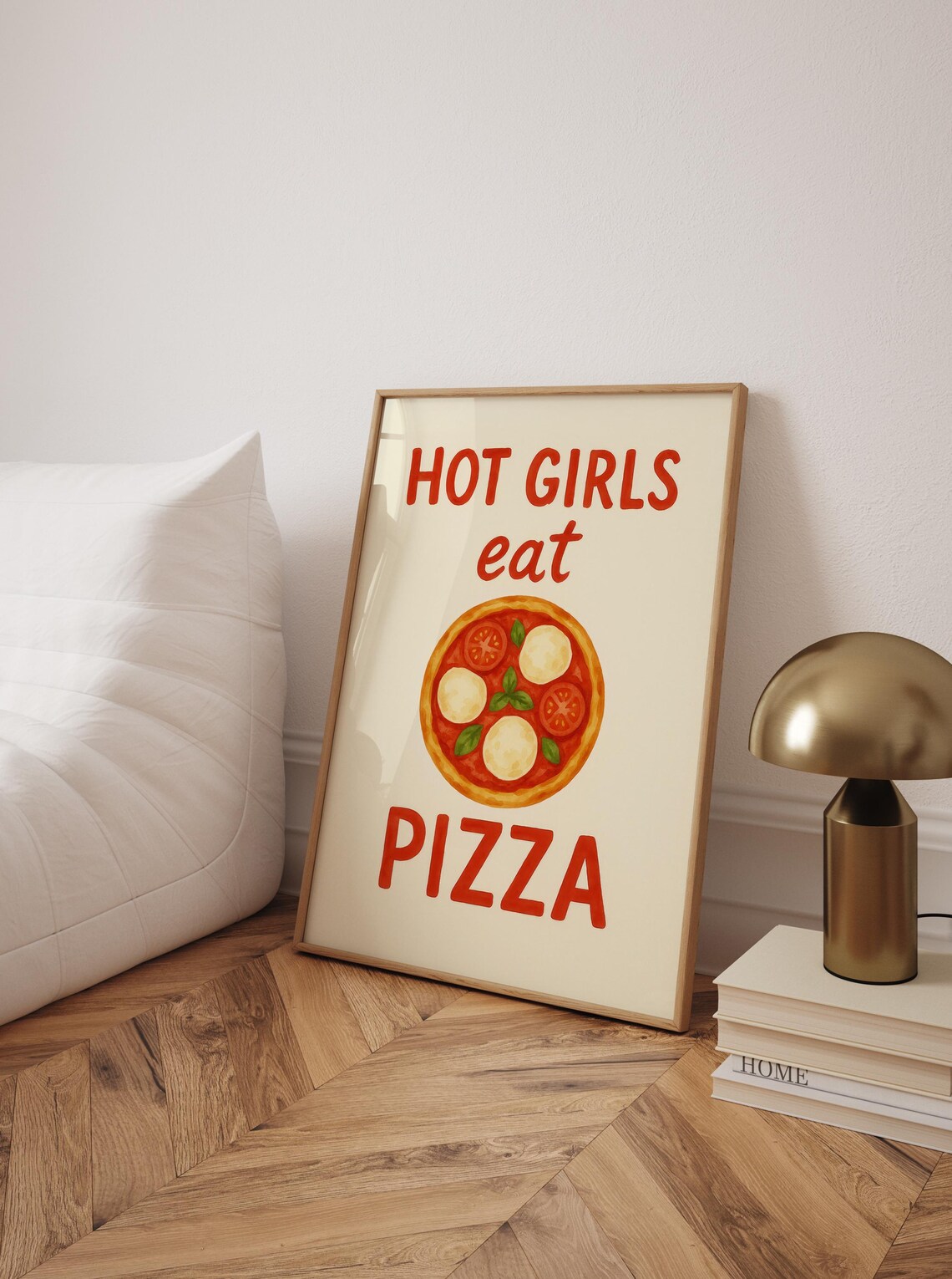 Hot Girls Eat Pizza, Watercolor Kitchen Quote - Image 6