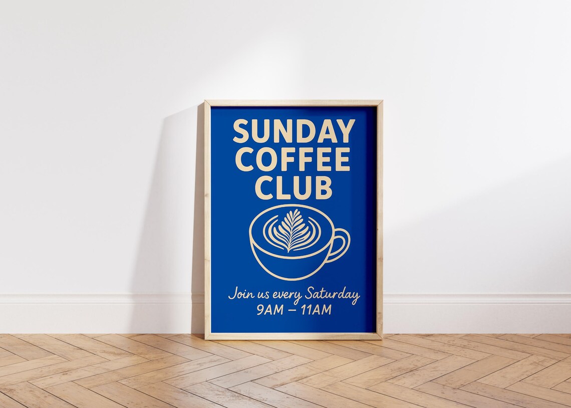 Sunday Coffee Club, Minimalist Coffee Poster - Image 5