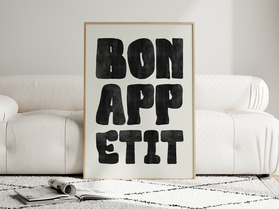 Bon Appetit Mid Century Typography Art Print - Image 4