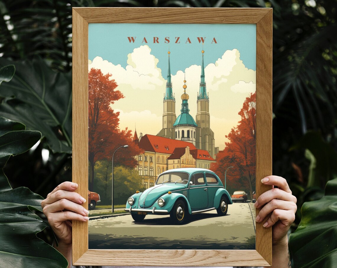 Warsaw Poland Travel Poster, City Art Print - Image 6
