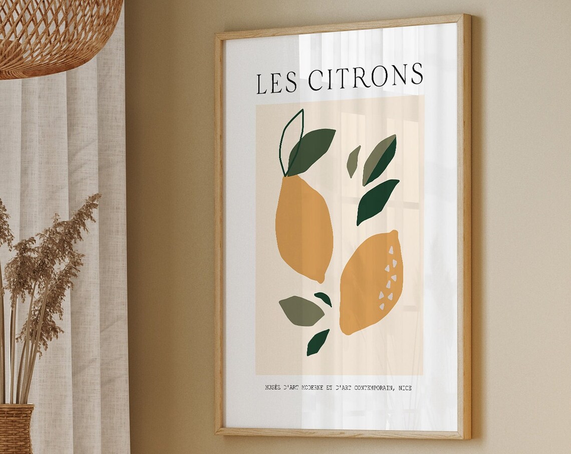 Lemon Print, Citrus Fruit Art for Kitchen Decor - Image 2