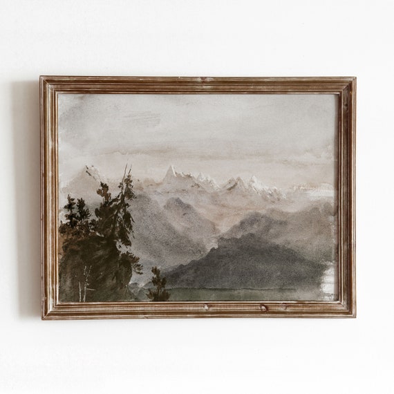 Autumn In The Alps Vintage Mountain Range Art Print